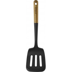 Flex-Core Lot de 5 ustensiles de cuisine avec manche en bois résistant à la  chaleur – Comprend une spatule antiadhésive, une cuillère, un grattoir à  bocaux et un mini
