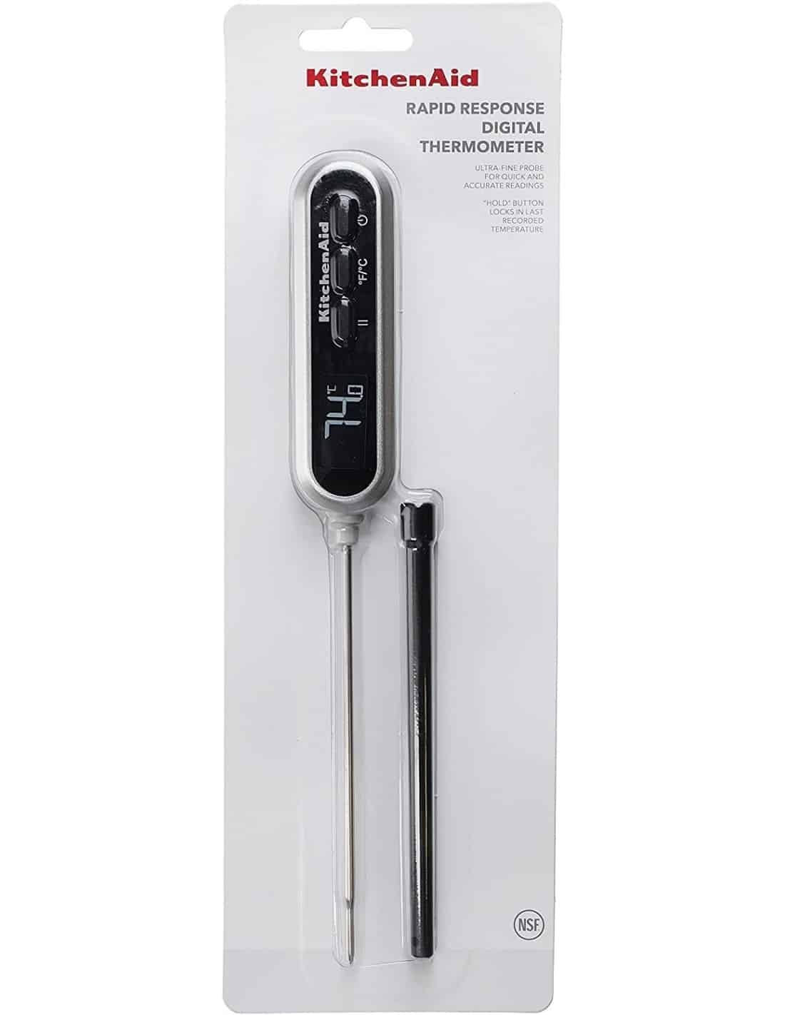 KitchenAid KQ910 Backlit Instant Read Digital Food Kitchen Grill Thermometer,  Black - Yahoo Shopping