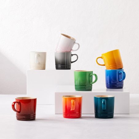 Le Creuset Steingut Regenbogen Satz von 6 Cappuccino Tassen