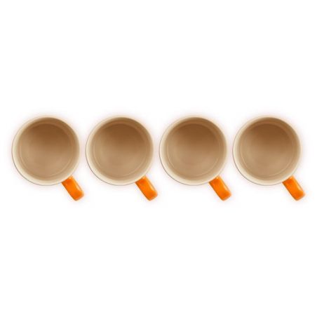 Set de 4 tazas grandes de cerámica de gres Le Creuset