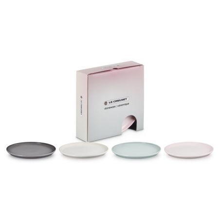 Le Creuset 4er-Set Frühstücksteller Coupe aus Steinzeug