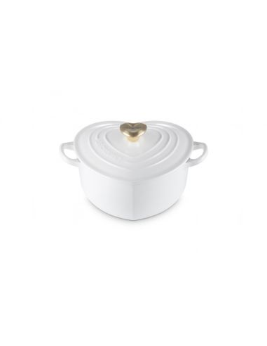 Tacho cocotte coração branco Le Creuset