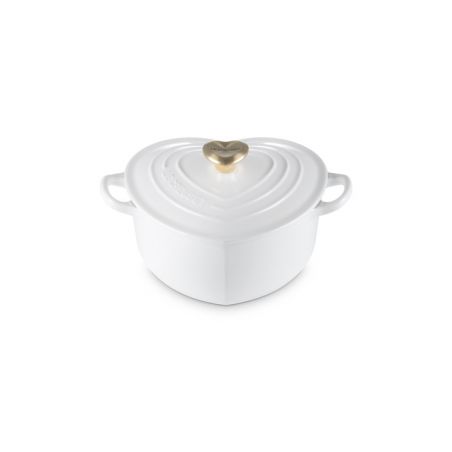 Tacho cocotte coração branco Le Creuset