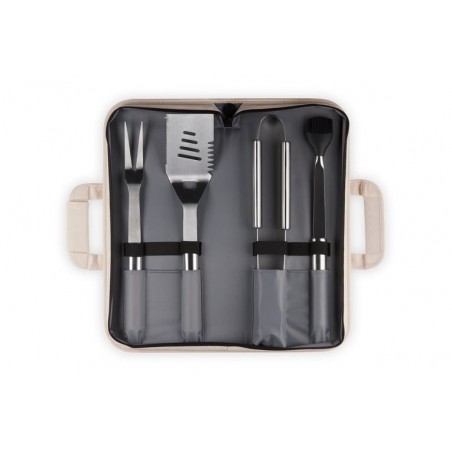 Set 4 utensílios BBQ em aço inoxidável com bolsa Le Creuset - Mimocook