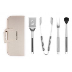 Set 4 utensílios BBQ em aço inoxidável com bolsa Le Creuset - Mimocook